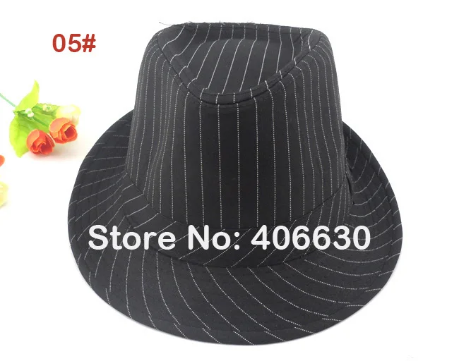 Осенние полосатые хлопковые фетровые шляпы для мужчин Chapeu Masculino черная Панама мягкая фетровая шляпа в джазовом стиле CBDB003 - Цвет: 05