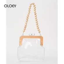 Модные Винтажные прозрачные ПВХ сумки с ручками и бусинами, роскошные женские сумки, сумки через плечо, женский клатч, кошелек Bolso femenino