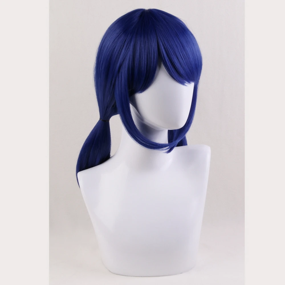 High quality 35cm Women Cosplay Wig Miraculous ladybug Dark Blue Heat Resistant Synthetic Hair Perucas Anime Costume Wigs