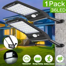Solar Panel Wall Street Light 36 LED Lamp PIR Motion Sensor for Outdoor Garden Walkway MJJ88