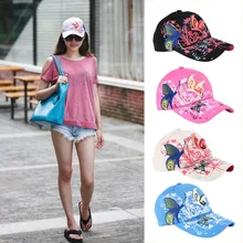 Открытый женщина Бейсбол Кепки бабочка Вышивка Мода Спорт на открытом воздухе Шапки Для женщин Gorras хип-хоп Hat