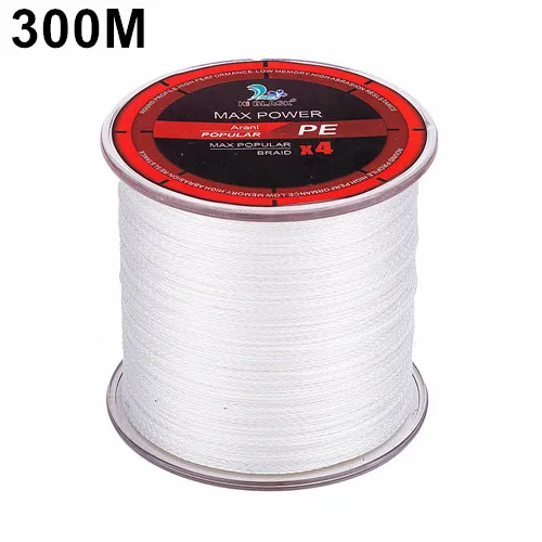 300 м HI BLACK бренд Япония Multifilament PE плетеная леска 6 фунтов до 80 фунтов - Цвет: White 300m