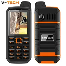 Vkworld Stone V3 plus IP54 waterproof bluetooth 2.0 powerbank flashlight wireless FM 3.5mm earphone jack rugged mobile phone