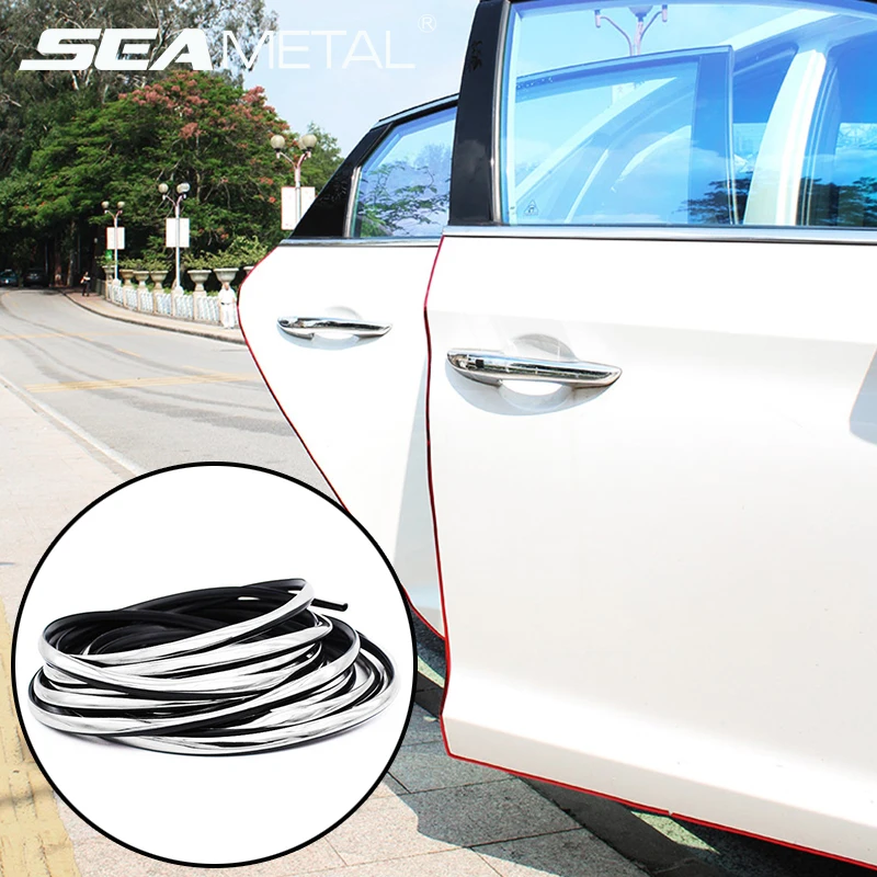 

Car Door Scratch Protector Strip Chrome Trim Sealing Guard Sticker Bumper Auto Exterior Accessories For BMW Honda Audi Mercedes
