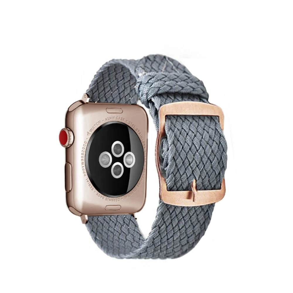 Grey-Rose gold Модные петля ремешок нейлон кабель-браслет на запястье часы аксессуары для наручных часов Apple watch 1/2/3 42 мм 44 мм для наручных часов iwatch, ремешок 4/5 38 мм 40 мм - Цвет ремешка: Grey-Rose gold
