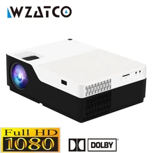 WZATCO 1080P FULL HD LED video Projector 5500Lu Android 7.1 WIFI Support AC3 Beamer Proyector For Game Movie Cinema Home theater