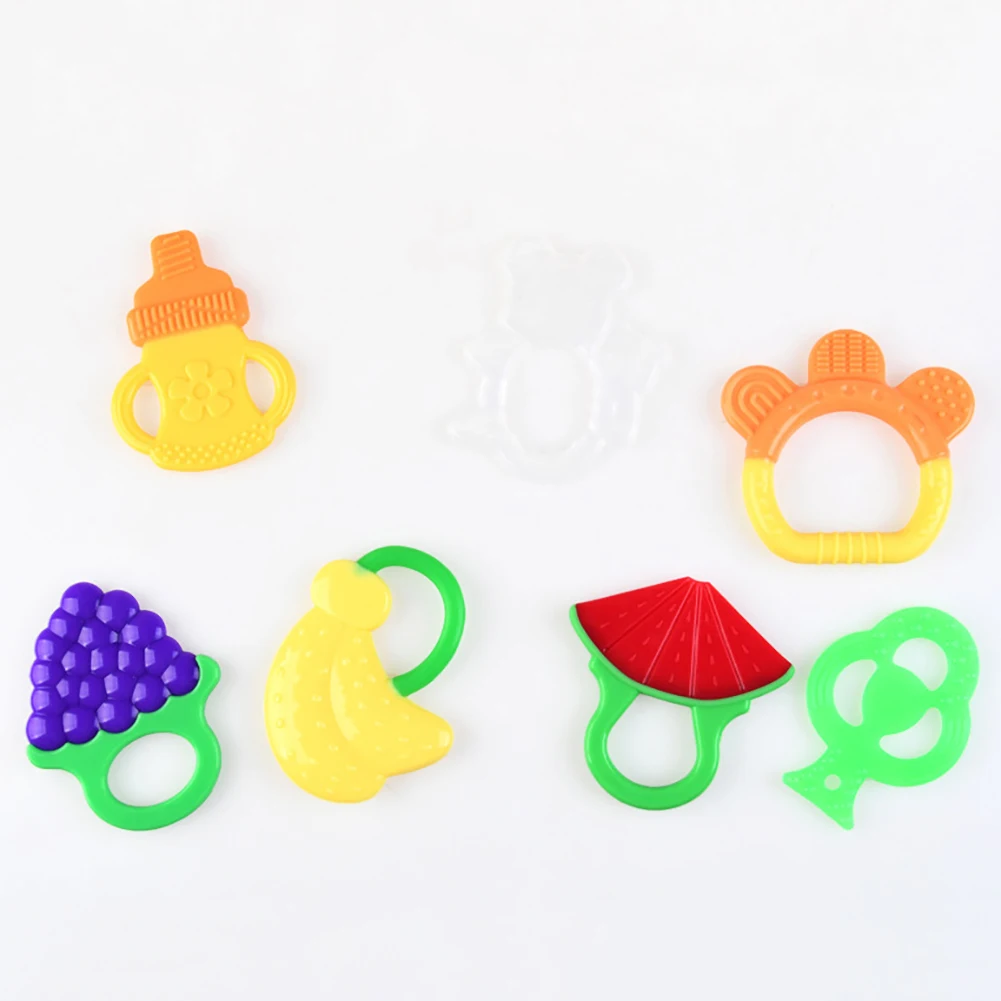 Baby Infant Rattle Grape Bear Silicone Teether Soothing Tooth Chew Teething Toys set