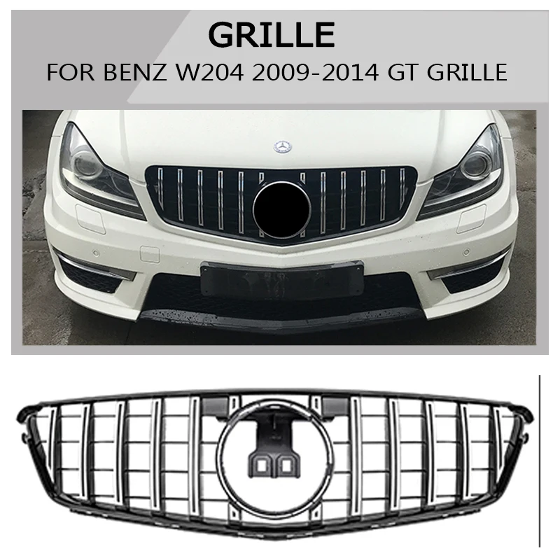W204 GT GTR front silver grill grille for Benz Racing grille 2009 2014in Racing Grills from