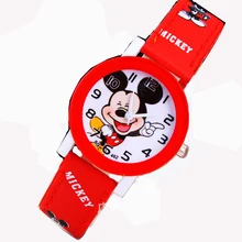 Новинка, модные крутые часы с Микки Маусом для детей, для девочек, кожаные цифровые часы для детей, для мальчиков, рождественский подарок, наручные часы