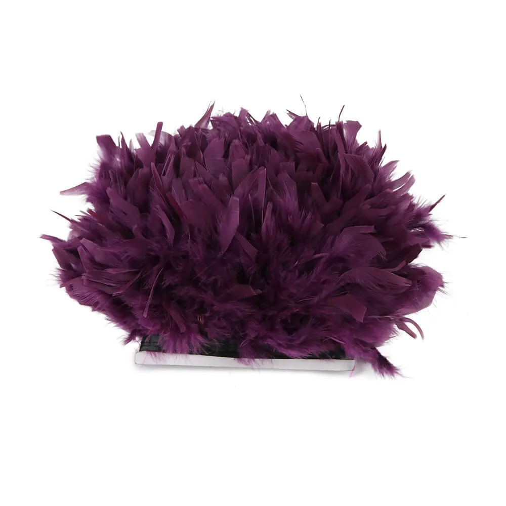 1M Dyed Leather Pink Turkey Feather Fringe Trim 6-8inches Chandelle Marabou Feather Trimming Skirt Dress Decoration SD62 (3)