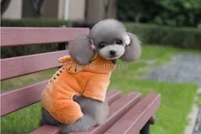 2016 Cute Pet Dog Warm Puppy Cartoon Clothes Jumpsuit Hoodie Garfield pattern Coat Apparel Puppy Clothes four legs