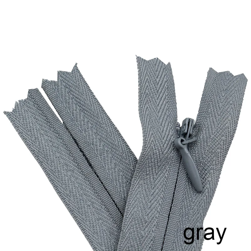 50 шт. 6-24 дюймов невидимые молнии для юбки брюки кружева молния застежка молния для шитья застежка-молния аксессуары для шитья одежды - Цвет: gray
