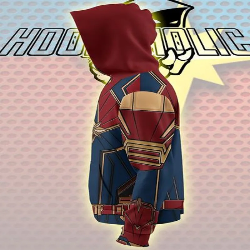 3D Print Carol Danvers Captain Marvel Sweatshirts Hoodie Avengers Endgame Cosplay Costume Movie Men Women Jackets Top New