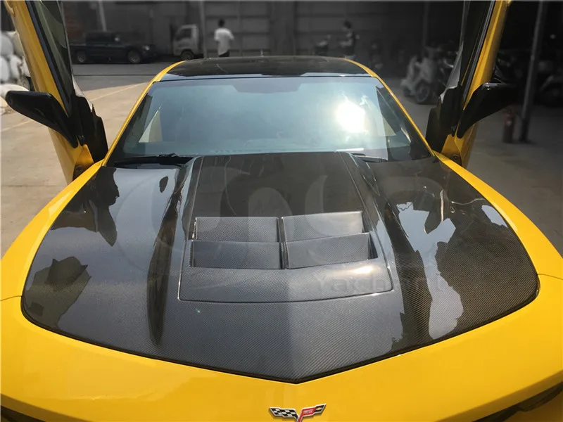 Автомобильный-Стайлинг полный комплект из углеродного волокна FCF обвес капота, подходит для 2010- Chevrolet Camaro DP ZL1-Style обвес капота