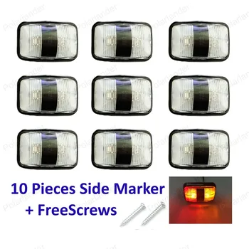 

10PCS,red and yellow combination LED side lights turn signal truck side lights wide voltage 2 bright piranha lights