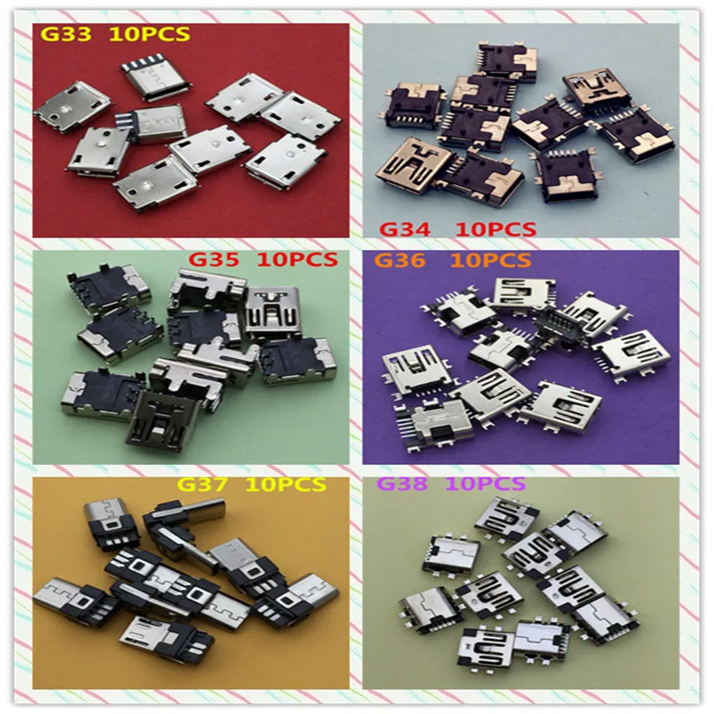 

60pcs/bag YT2064Y Mini USB Socket Connector for Tail Charging Mobile Phone Data Interface Industrial M Drop Shipping