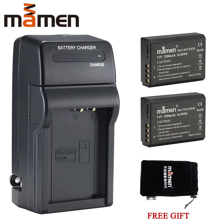 

Mamen 2200mAh LP-E10 LP E10 LPE10 Digital Battery Pack +Single Car Charger Kit for Canon 1100D 1200D 1300D Rebel T3 T5 KISS X50