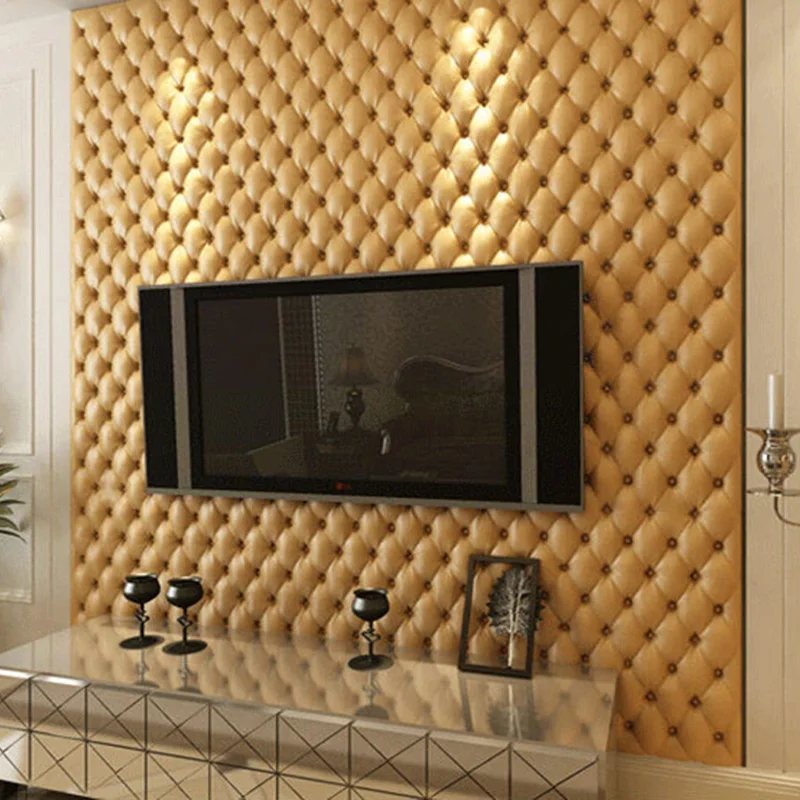 جلدية لينة حزمة ورق الجدران لفة PVC للماء معيشة التلفزيون الجدار الديكور خلفيات نوم Papel دي Parede 3D