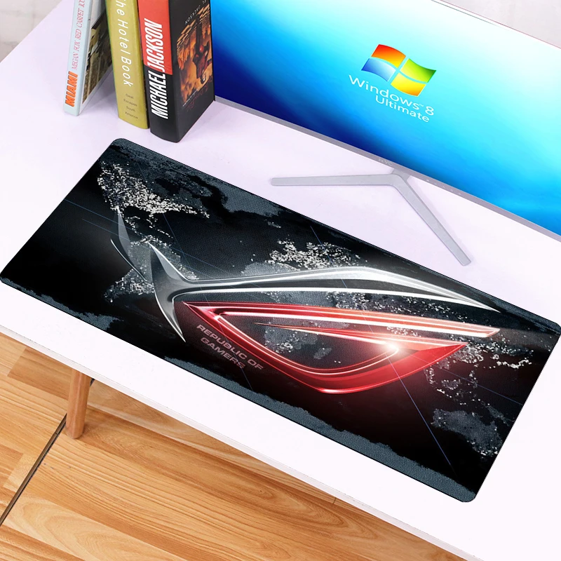 Goede 70x30 cm Gaming Mousepad Grote De ogen van ASUS bureau mat Vergrendeling Rand Republiek Gamers Mode muis pad Voor Kantoor Notebook