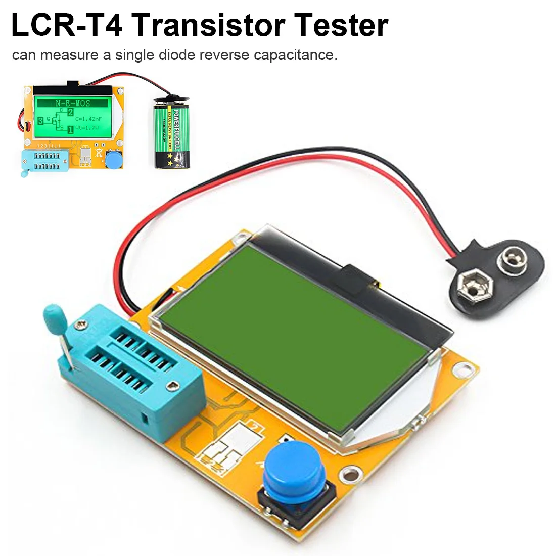 LCR-T4 ЖК-цифровой Транзистор тестер метр подсветка диод Триод Емкость Транзистор тестер