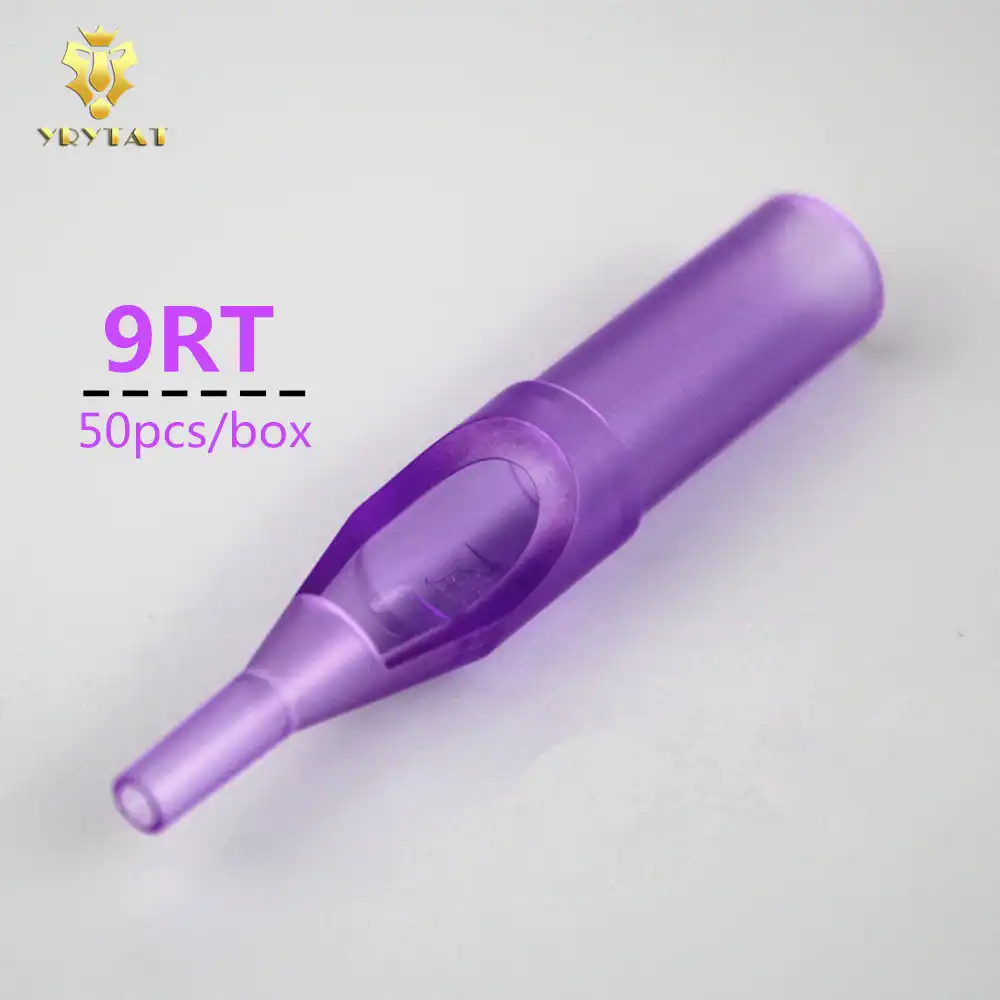 Новые 50 шт. 9RT одноразовые фиолетовый короткий наконечник татуировки сопло круглый 9 поставка PSDT-9RT # - изображение
