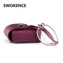 Высококачественные элегантные складные очки для чтения женские портативные розовые сплав оправа анти усталость складные пресбиопические очки R118