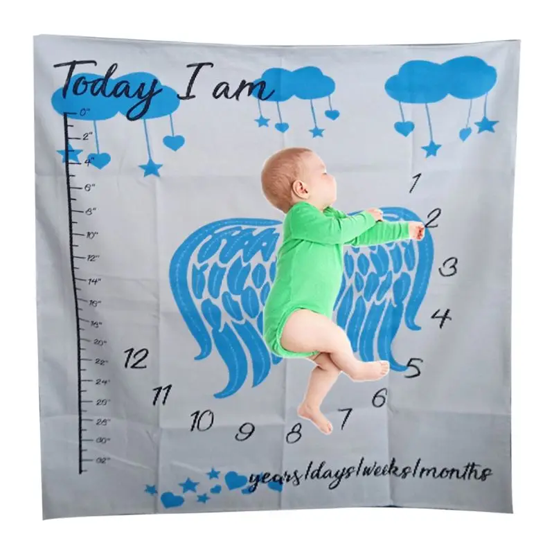 Newborn Weeks Monthly Milestone Photography Props Blankets Child Baby Infants Growth Photo Background Cloth Blanket