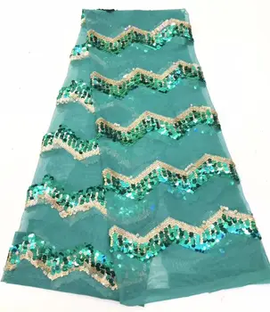 

Tollola African Sequins Lace Fabric 2019 Embroidered Nigerian Laces Fabric High Quality French Tulle Lace Fabric For Dress