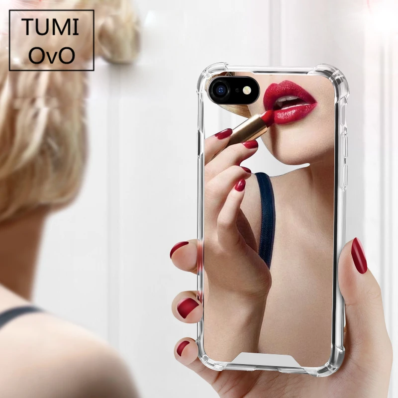 Роскошный чехол для iPhone 6 6s 7 8 Plus X 10 противоударный зеркальный силиконовый ТПУ