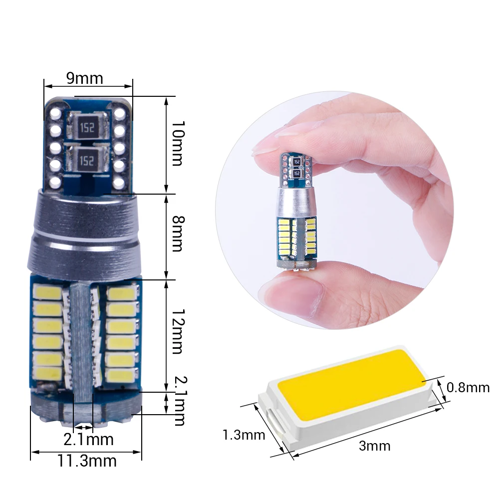 TC X 2 шт. W5W T10 светодиодные лампы 57 светодиодов 3014 SMD emc can шины автомобиля интерьер