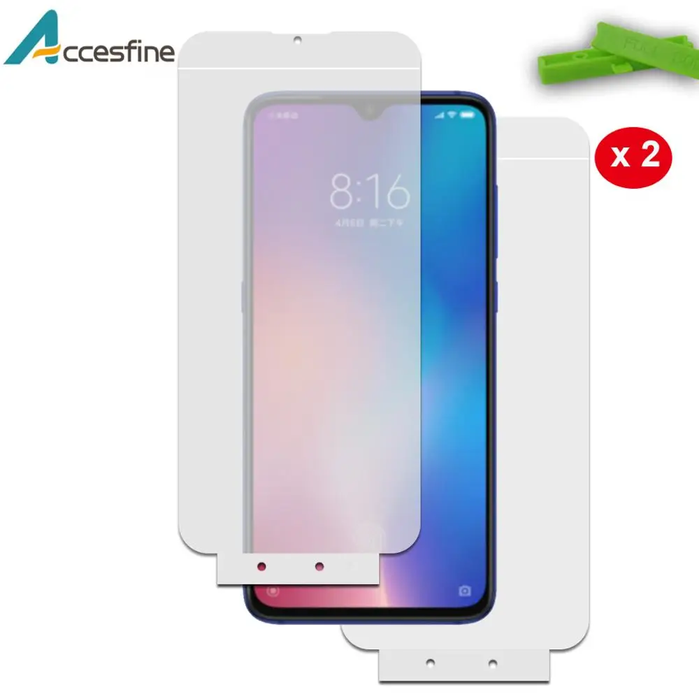 

2PCS Front Back Full Cover Hydrogel Film for Xiaomi Mi 9 SE CC9 Screen Protector Redmi Note 7 7A K20 Pro Soft HD Film Not Glass