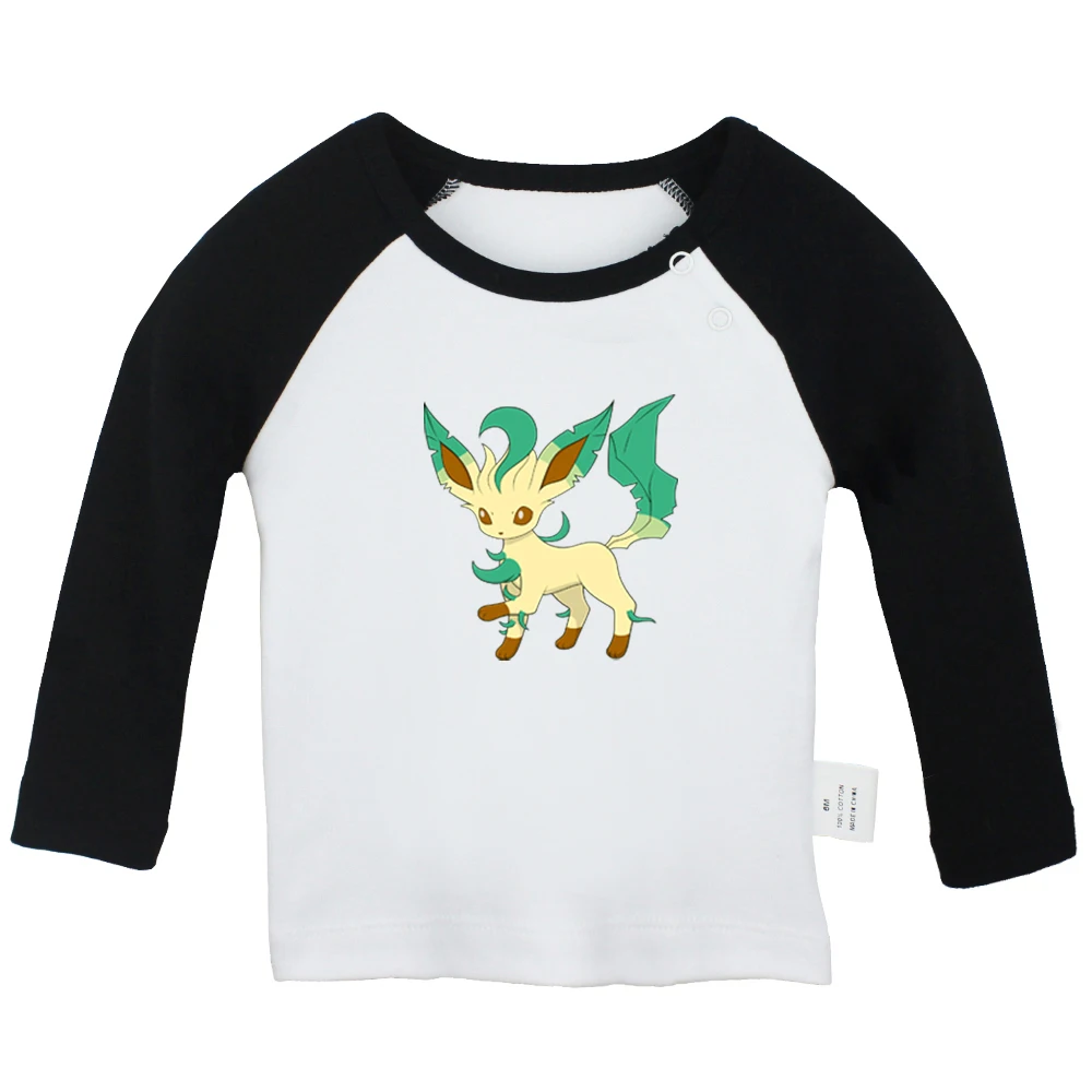 Футболки для новорожденных с рисунком покемона, Leafeon, Vaporeon, Jolteon, Glaceon, Flareon, цветные футболки с длинными рукавами, реглан для малышей - Цвет: JaBabyYCB991C