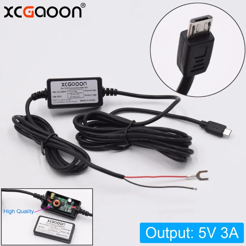 

XCGaoon Car Charger DC Converter Module 12V 24V To 5V 3A with micro USB Cable ( Straight ) Low Voltage Protection Length 3.5m
