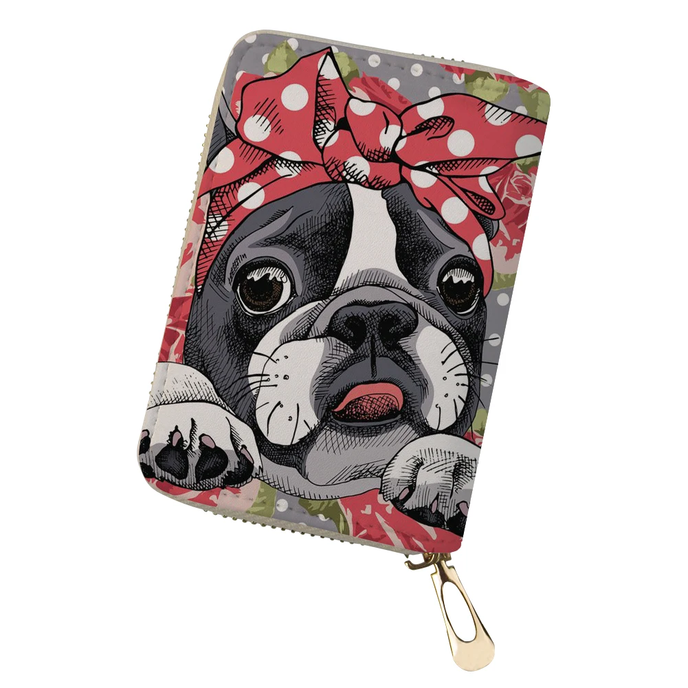 FORUDESIGNS, Женский кошелек Boston Terrier, бульдог, кредитная карта, маленький карман для монет, Дамский кошелек, держатели, клатч, сумки, индивидуальность - Цвет: YQ840Z5