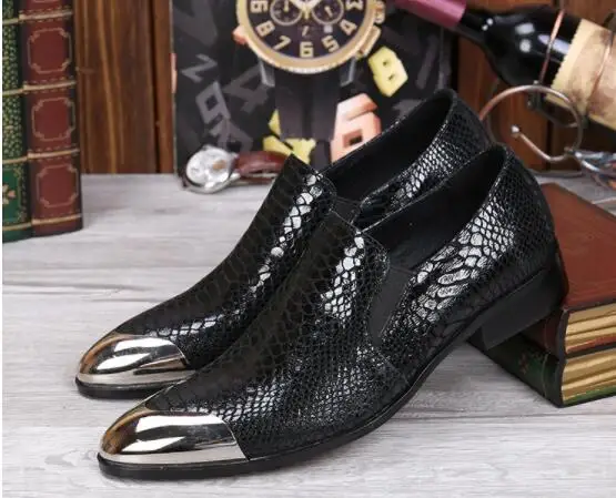 Chaussure homme/Мужские модельные туфли из натуральной кожи со стальным круглым носком; мужские оксфорды на низком каблуке; официальная офисная обувь для мужчин - Цвет: as picture