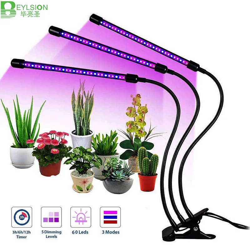 

BEYLSION Full Spectrum LED Grow Light 85-265V E27 Plant Lamp One / Two Heads Fitolamp For Greenhouse Hydroponic Vegetable Flower