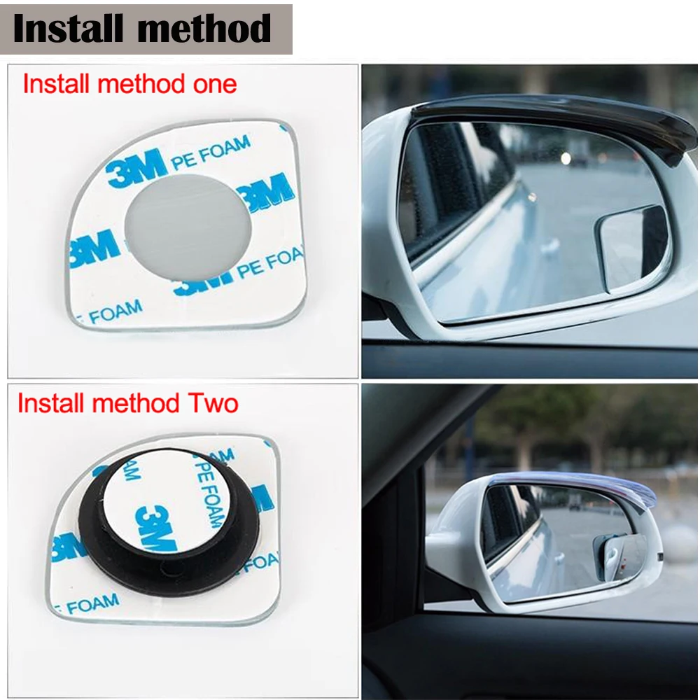 Original 360 Adjustable Degree frameless ultrathin Wide Angle Blind Spot mirror for parking Auxiliary rear view mirrors