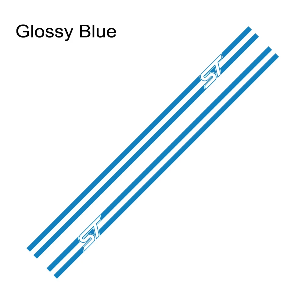 2 шт., автомобильная наклейка с боковой полосой, авто стильная графическая наклейка, виниловая пленка, автомобильный Стайлинг для Ford Focus st, аксессуары для тюнинга автомобиля - Название цвета: Glossy Blue
