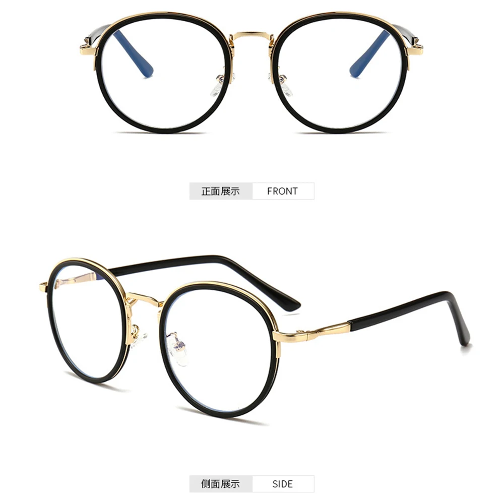 Круглые компьютерные очки, анти-синий светильник, блокирующие очки, анти Luz Azul, металлические очки, Женские аксессуары, ZJH-1825-SDF