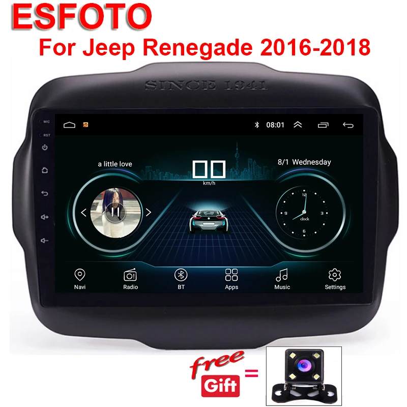 Автомобильный DVD плеер на Android 8 1 GPS навигация мультимедийный для JEEP Renegade радио 2016