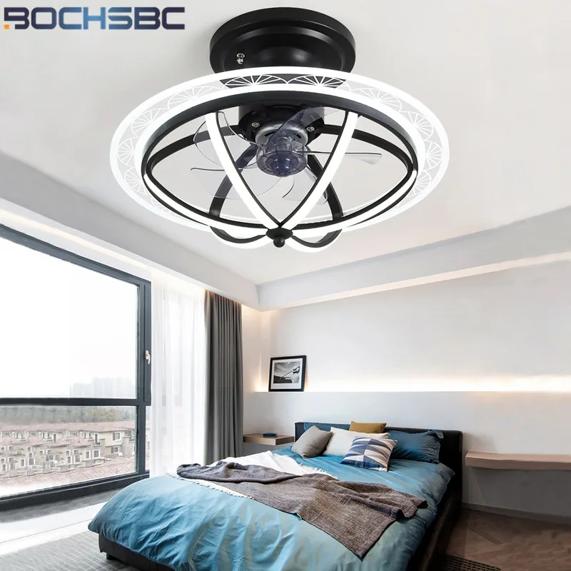 SDDS Ceiling Fan with Lighting Modern LED Dimmable Ceiling Light Bedroom Living Room Home Ceiling Fan Light 52W with Remote Control Invisible Nordic Fan Light