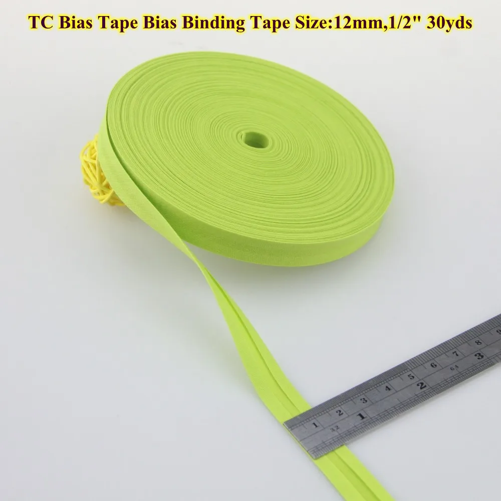 TC косой ленты, косой ленты, размер: 12 мм, ширина: 1/2 дюйма, 30yds меньше всего узкая DIY швейная сложенная косой ленты