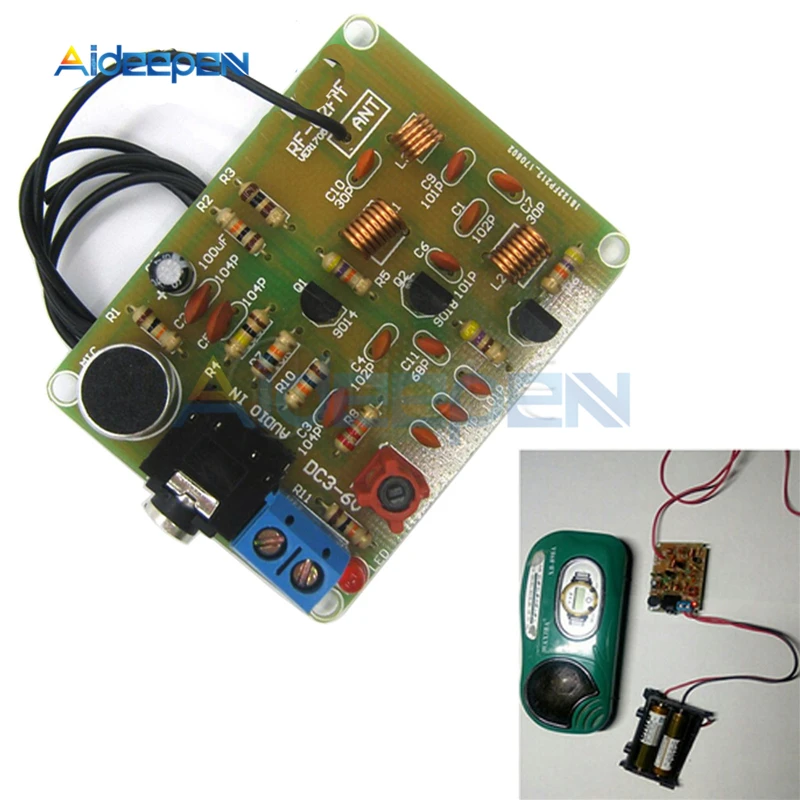 DC 3 V-6 V 88-108MHz FM частотная модуляция беспроводной передатчик наборы DIY fm-передатчик