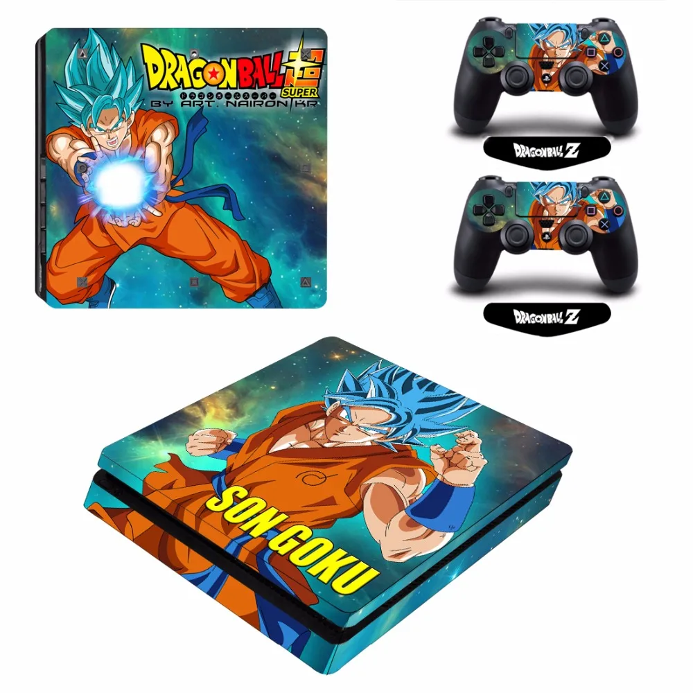 ARRKEO Dragon Ball Super Son Goku VS Vegeta виниловая наклейка PS4 Slim Skin Наклейка для playstation 4 Slim консоль и 2 контроллера