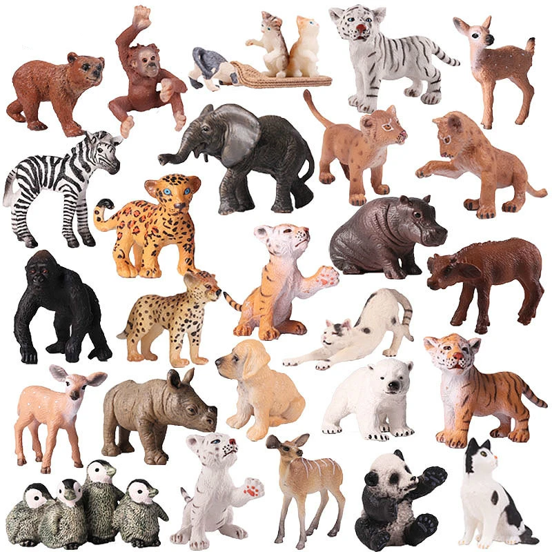 

Animal Model Tiger Lion Elephant Panda Poultry Chicken Duck Goose Pig Cattle Sheep Dog Simulation Wild Animal Toy Children Gift