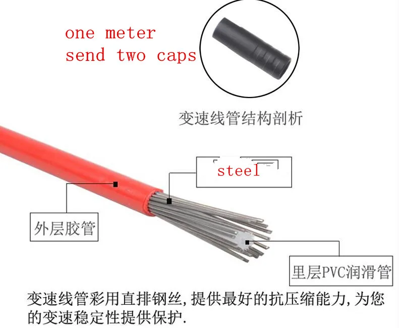 Велосипедная трубка тормозной магистрали шланг Трансмиссия сдвиг линия кабель провод подача трубки 1 м оптом с 2 крышками