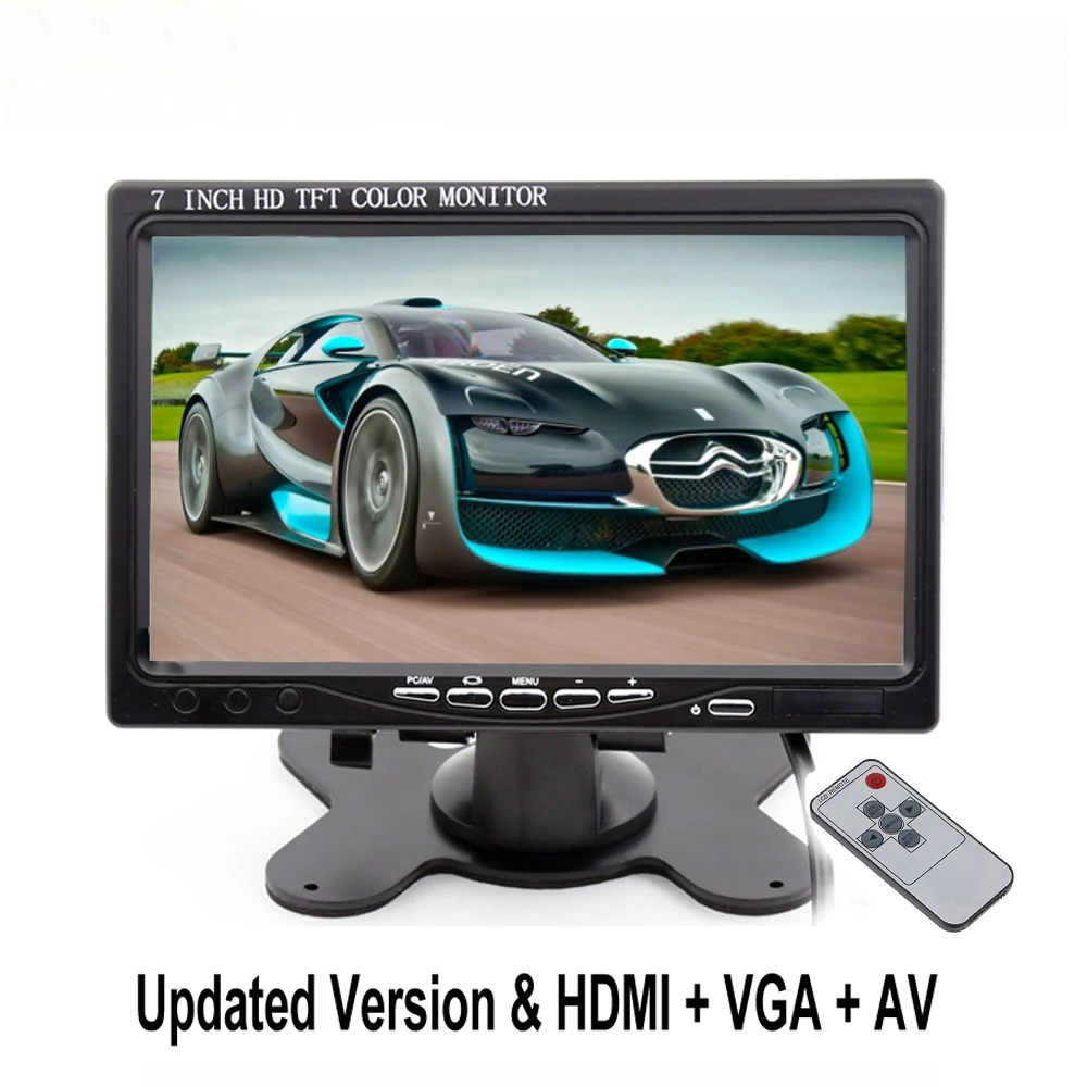 bilder für 7 zoll VGA Monitor TFT LCD Monitor 2 Video eingang PC Audio Video VGA HDMI Av-eingang Sicherheit Monitor auto-styling bilder für 7 zoll VGA Monitor TFT LCD Monitor 2 Video eingang PC Audio Video VGA HDMI Av-eingang Sicherheit Monitor auto-styling
