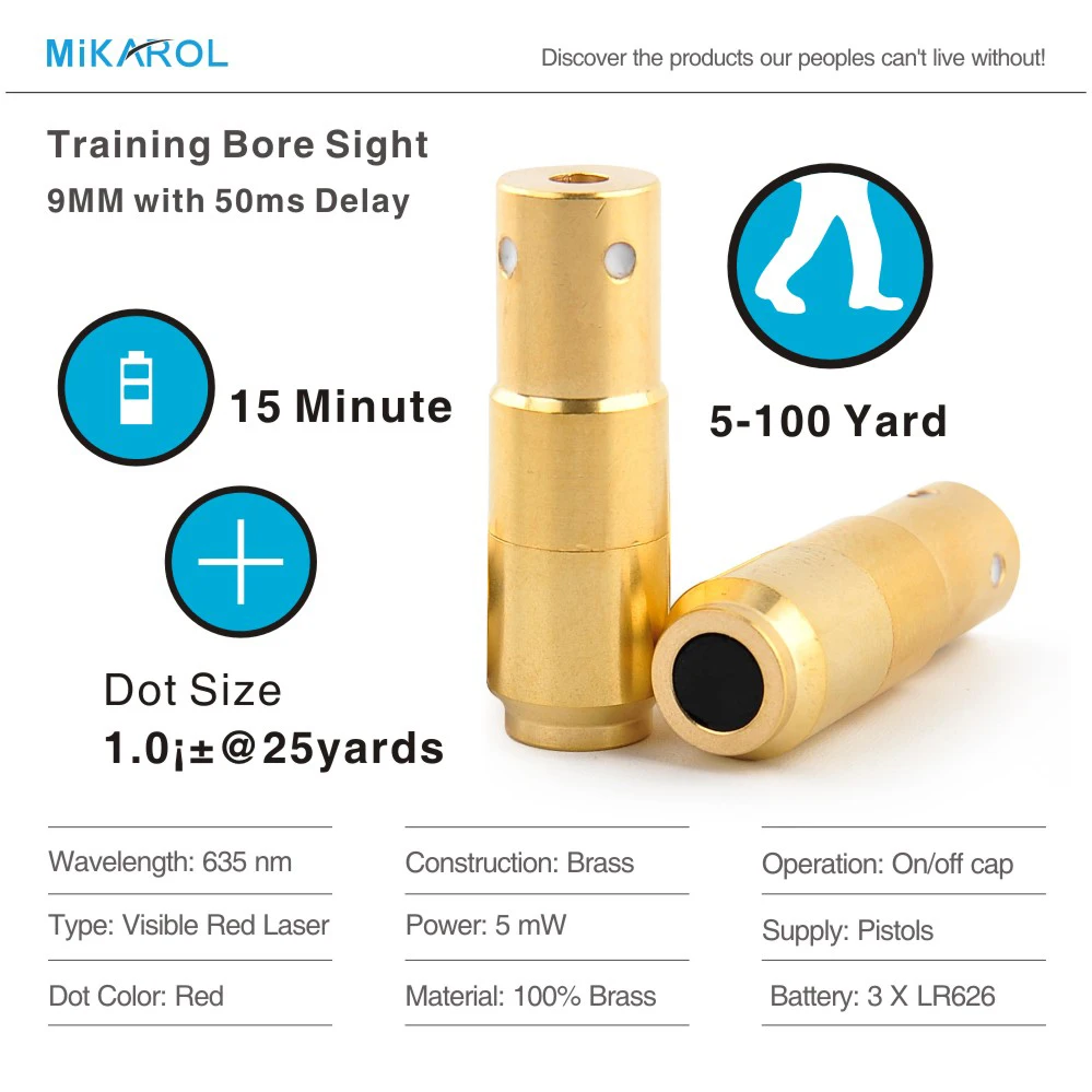 9mm Laser Ammo,Laser Bullet, Laser Cartridge for Dry Fire Training and