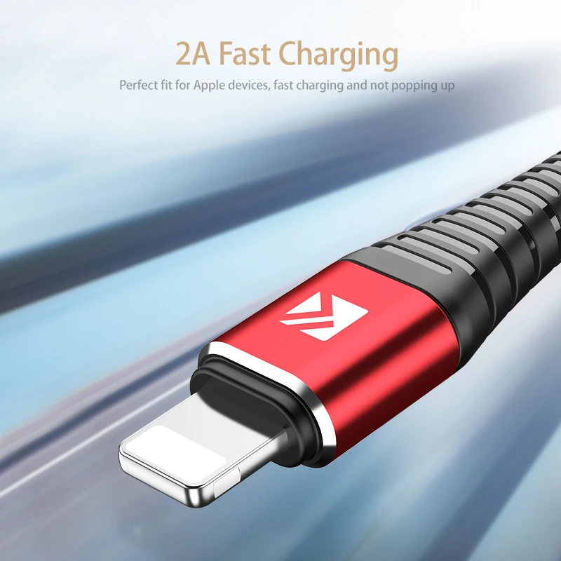 FLOVEME пружинный USB кабель для iPhone XS MAX XR X нейлоновый кабель для быстрой зарядки для iPhone iPad телефон зарядное устройство провод шнур