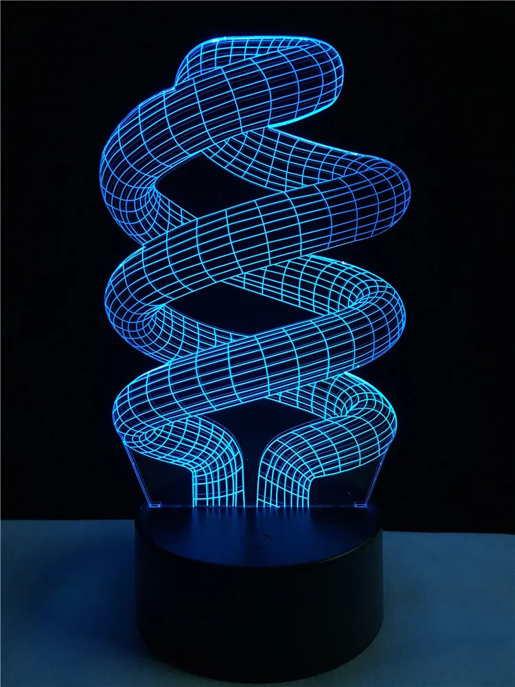 

GAOPIN Fashion Spiral Bulb Art Decorative Lighting Cable 3D LED USB Bedroom Night Light Multicolor Table Lamp Friends Gifts Home